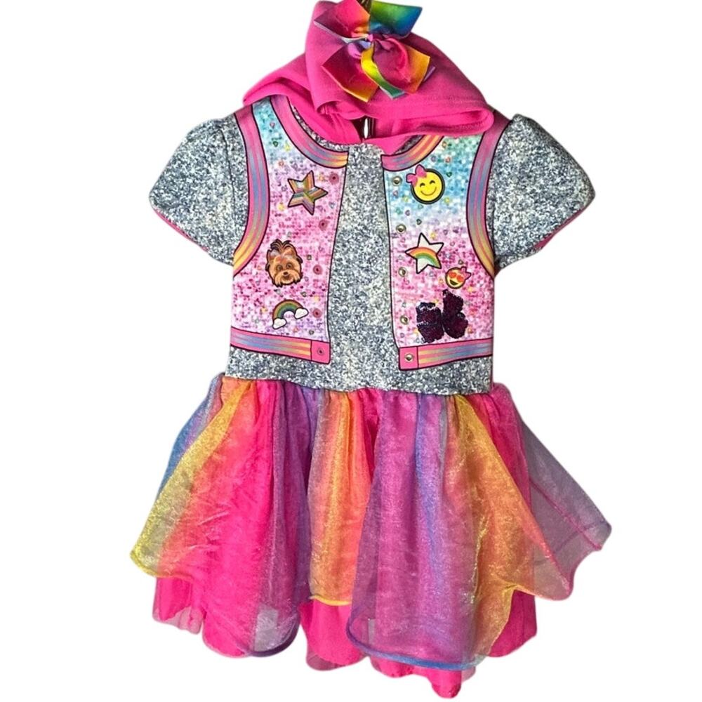 Nickelodeon girls sz 6/6x JoJo Siwa Cosplay Hooded tutu dress